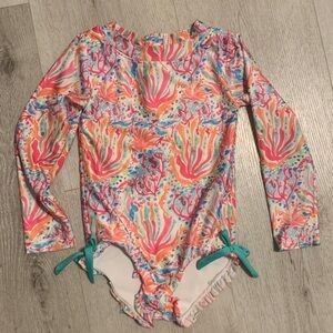 Smockingbird swimsuit size 4 one piece swimming beach‎ under the sea print pink